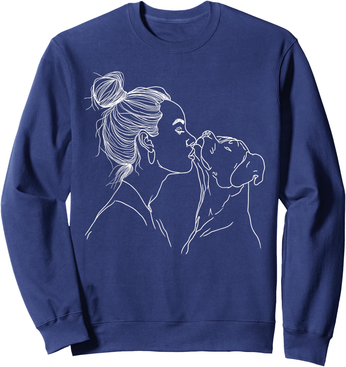 Staffordshire Bull Terrier Mom Dog Art Mother's Day Sweatshirt - Sweatshirt | Navy