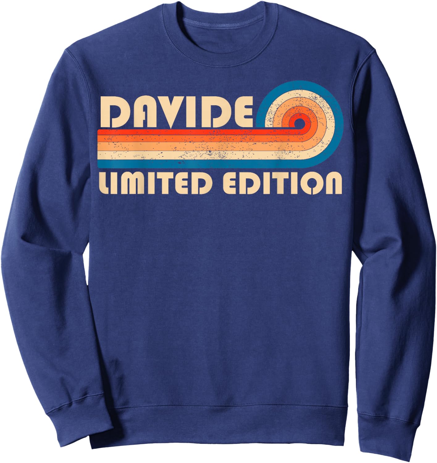 DAVIDE Retro 70s 80s Sunset Stripe Sweatshirt - Sweatshirt | Navy
