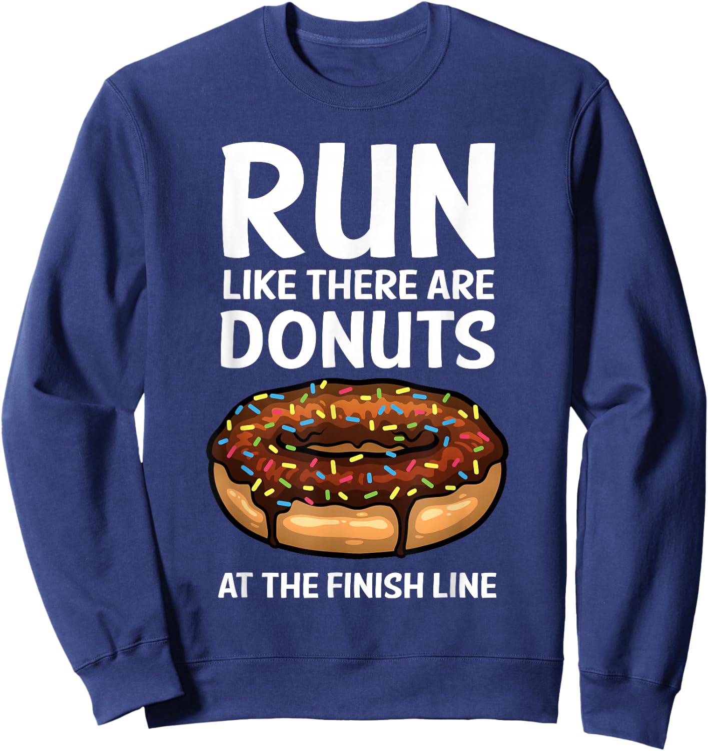 Funny Running Women Donut Finish Line Marathon Sweatshirt - Sweatshirt | Navy