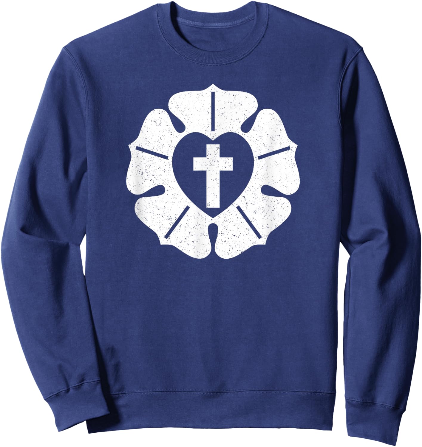 Luther Rose Seal Lutheran Symbol Sweatshirt - Sweatshirt | Navy