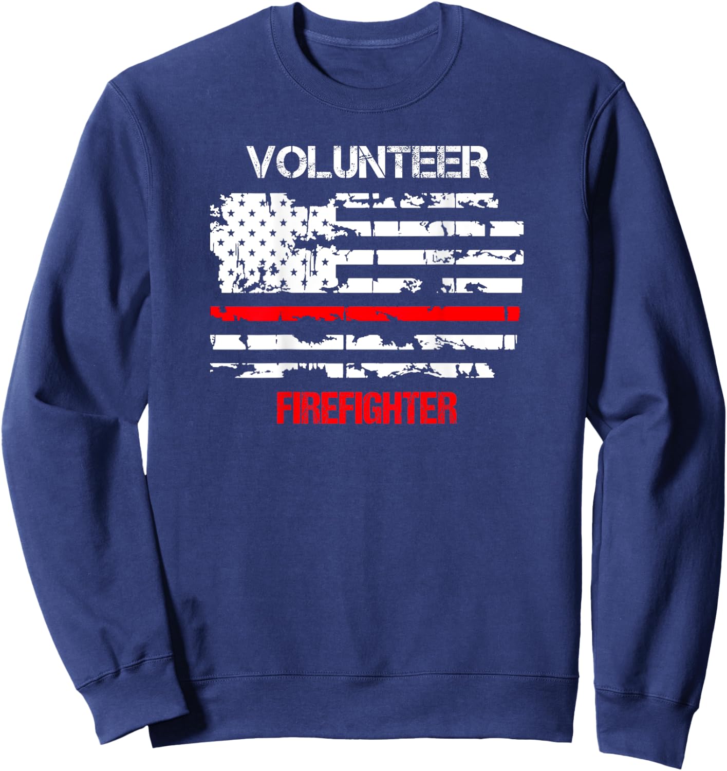 Volunteer Firefighter Thin Red Line Sweatshirt - Sweatshirt | Navy
