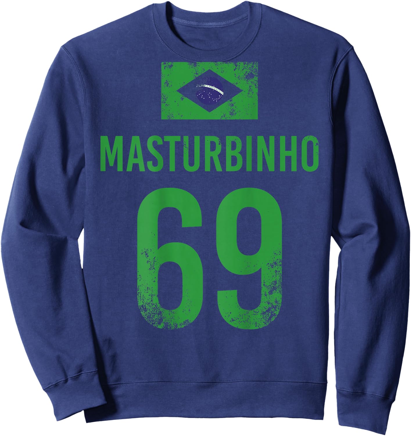 Brazil Football Name Masturbinho Fan , yellow Sweatshirt - Sweatshirt | Navy