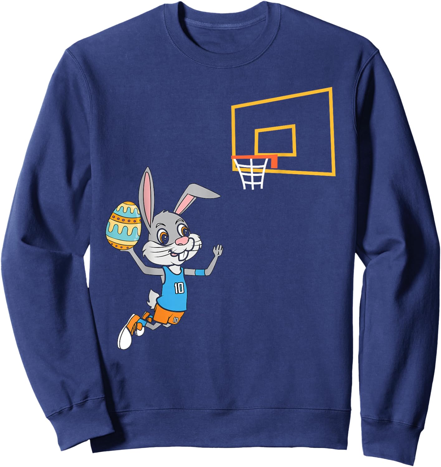 Funny Easter Egg Bunny Dunk Basketball Game Easter Kids Boys Sweatshirt - Sweatshirt | Navy