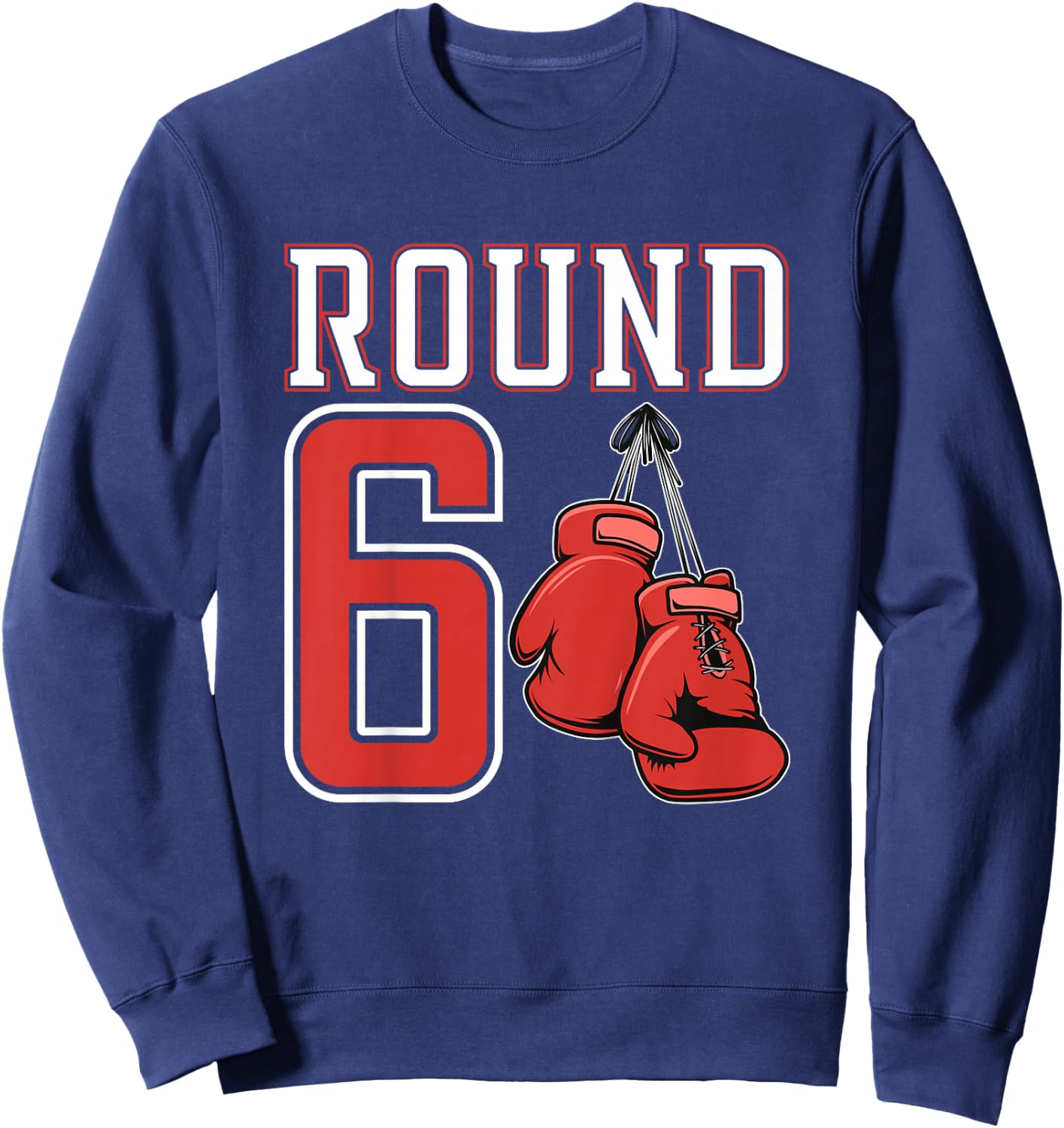 Kids 6th Birthday Boxing Boy 6 Year Old Boxer Bday Party Sweatshirt - Sweatshirt | Navy