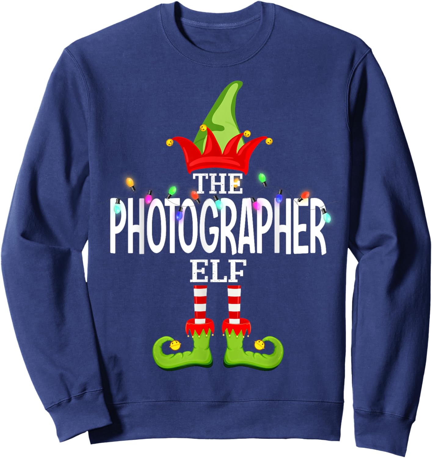 The Photographer Elf Christmas Matching Pajamas Sweatshirt - Sweatshirt | Navy
