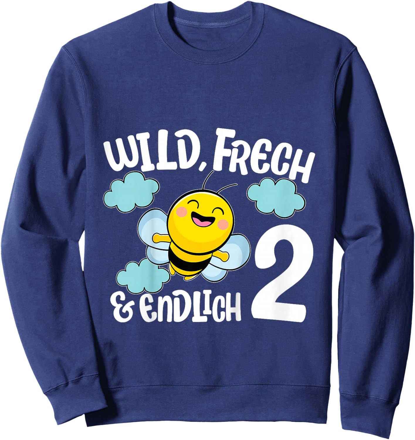 Children's Cute Bee Birthday Shirt Cheeky & Finally 2 Years Girls , black, 80 Sweatshirt - Sweatshirt | Navy