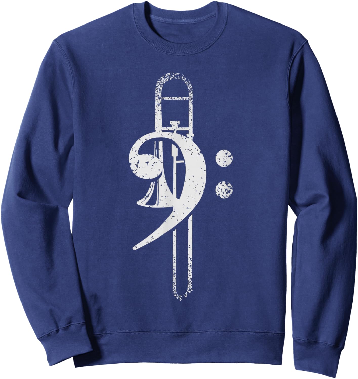 Trombone Brass Music Treble Clef Trombone, black Sweatshirt - Sweatshirt | Navy