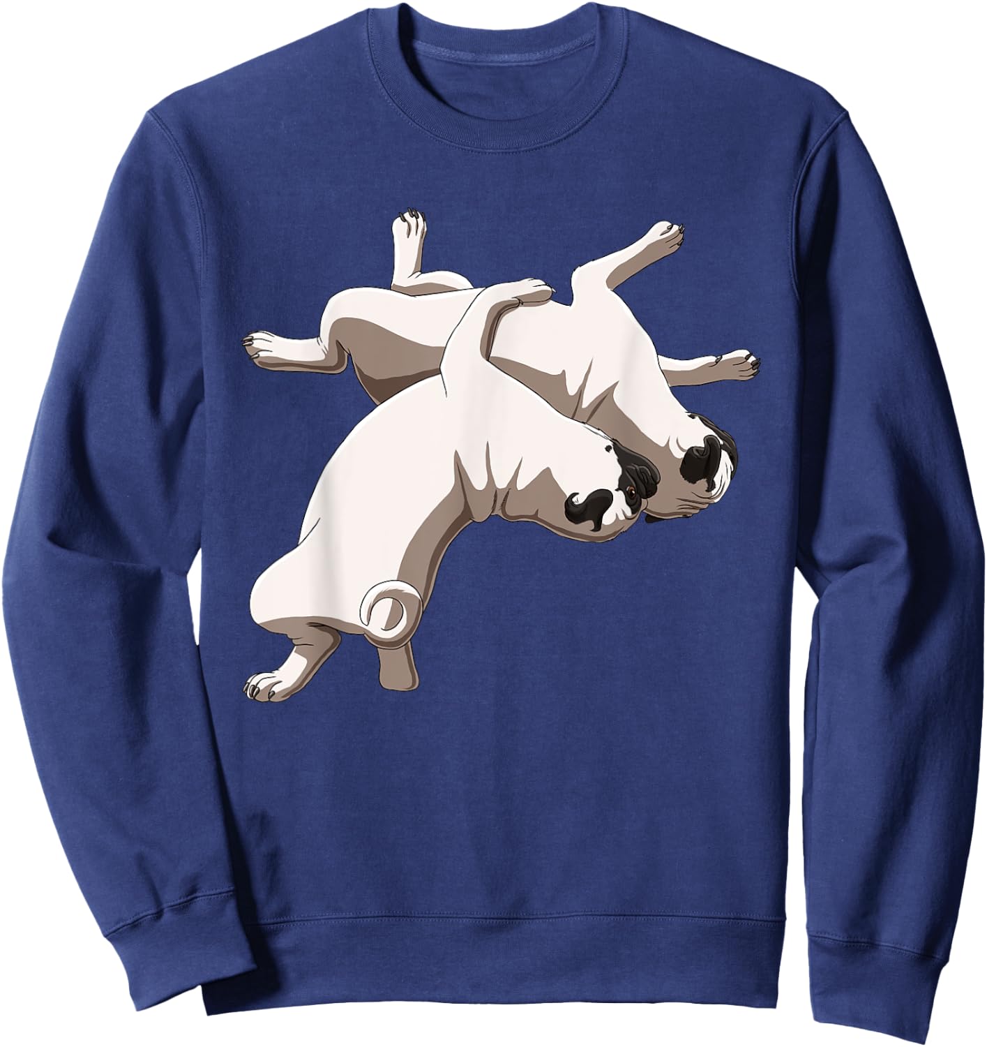 Funny Wrestling Dog Wrestler Pug Women Girls Kids Sweatshirt - Sweatshirt | Navy