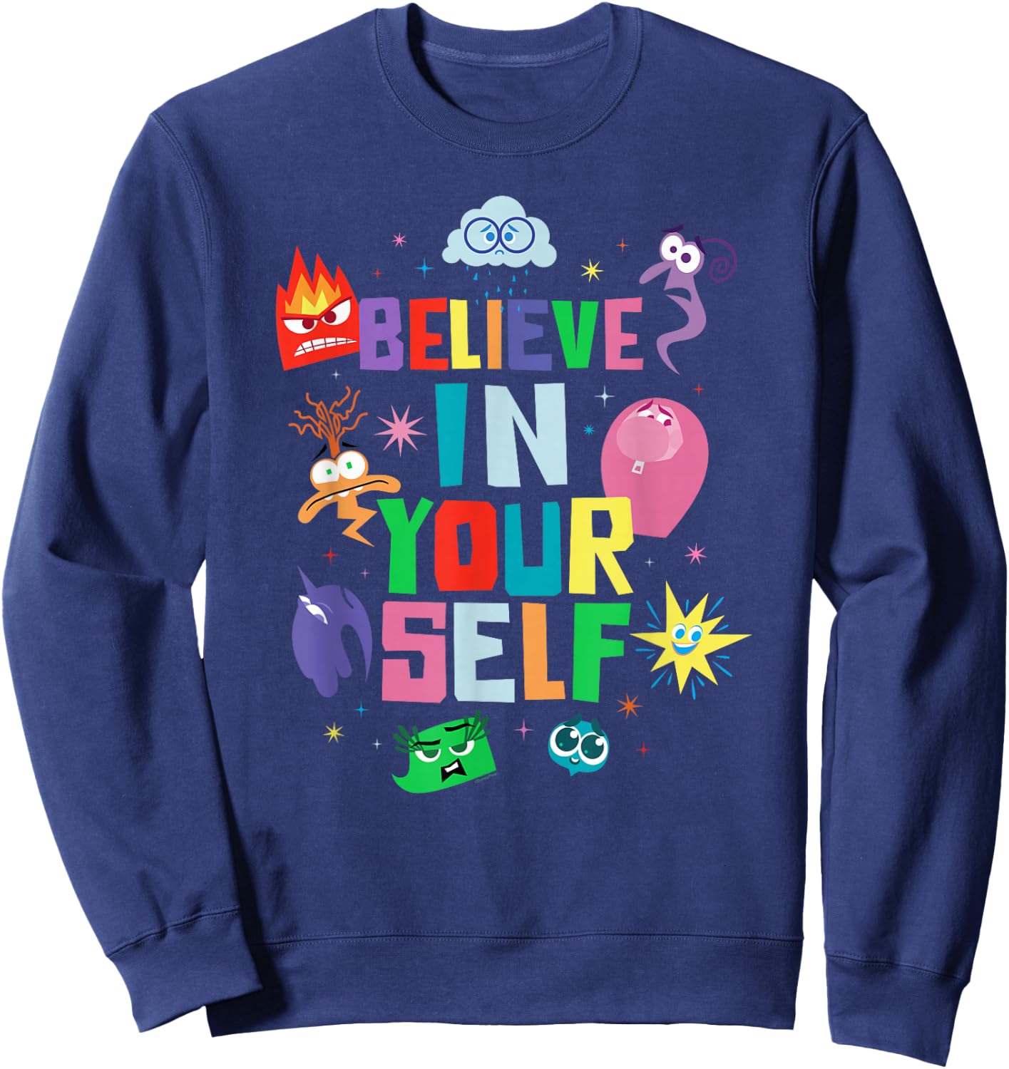 Disney and Pixar’s Inside Out 2 Emotions Believe in Yourself Sweatshirt - Sweatshirt | Navy