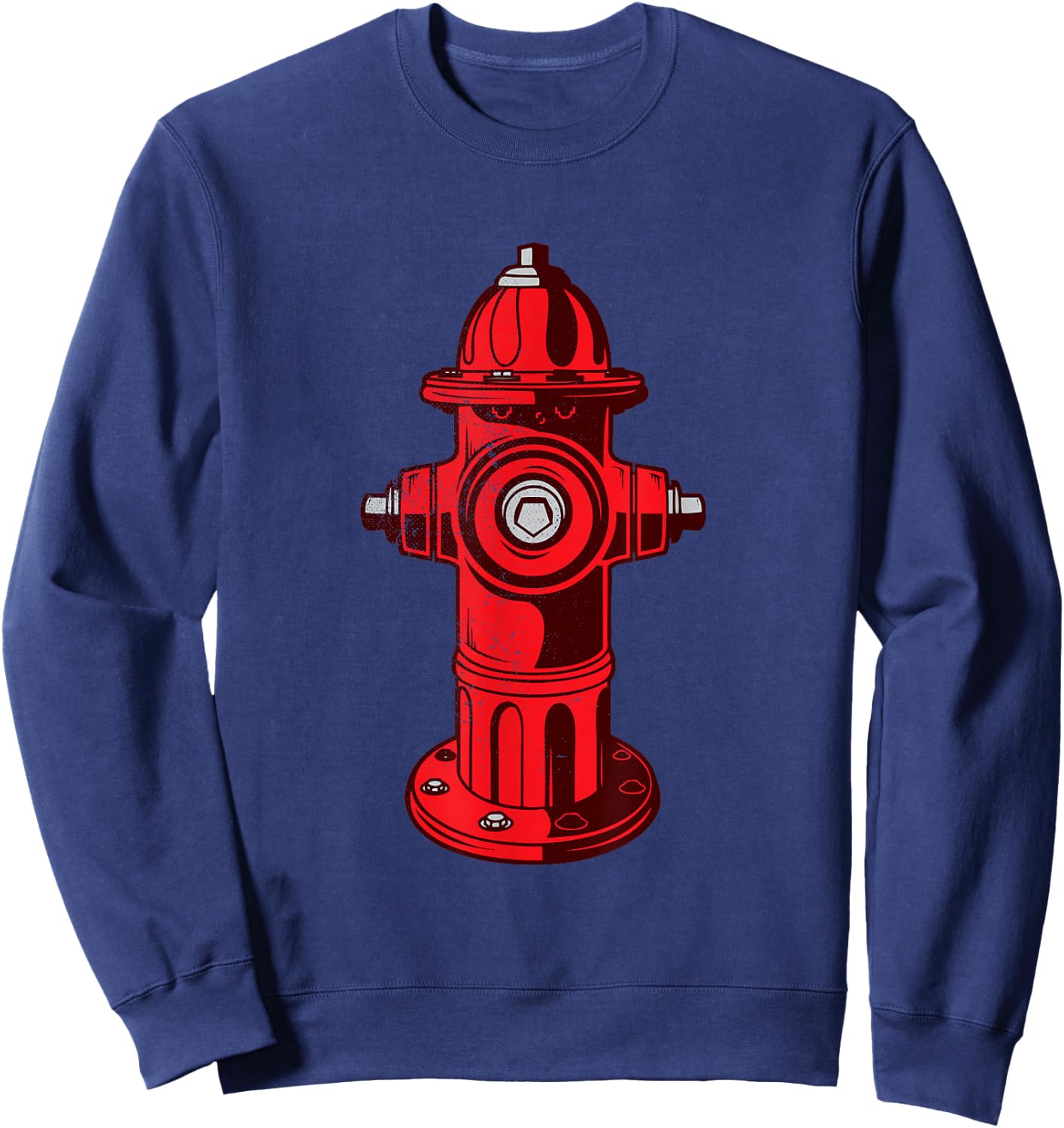 Red Graphic Fire Hydrant FireFighter Work Shirt Sweatshirt - Sweatshirt | Navy