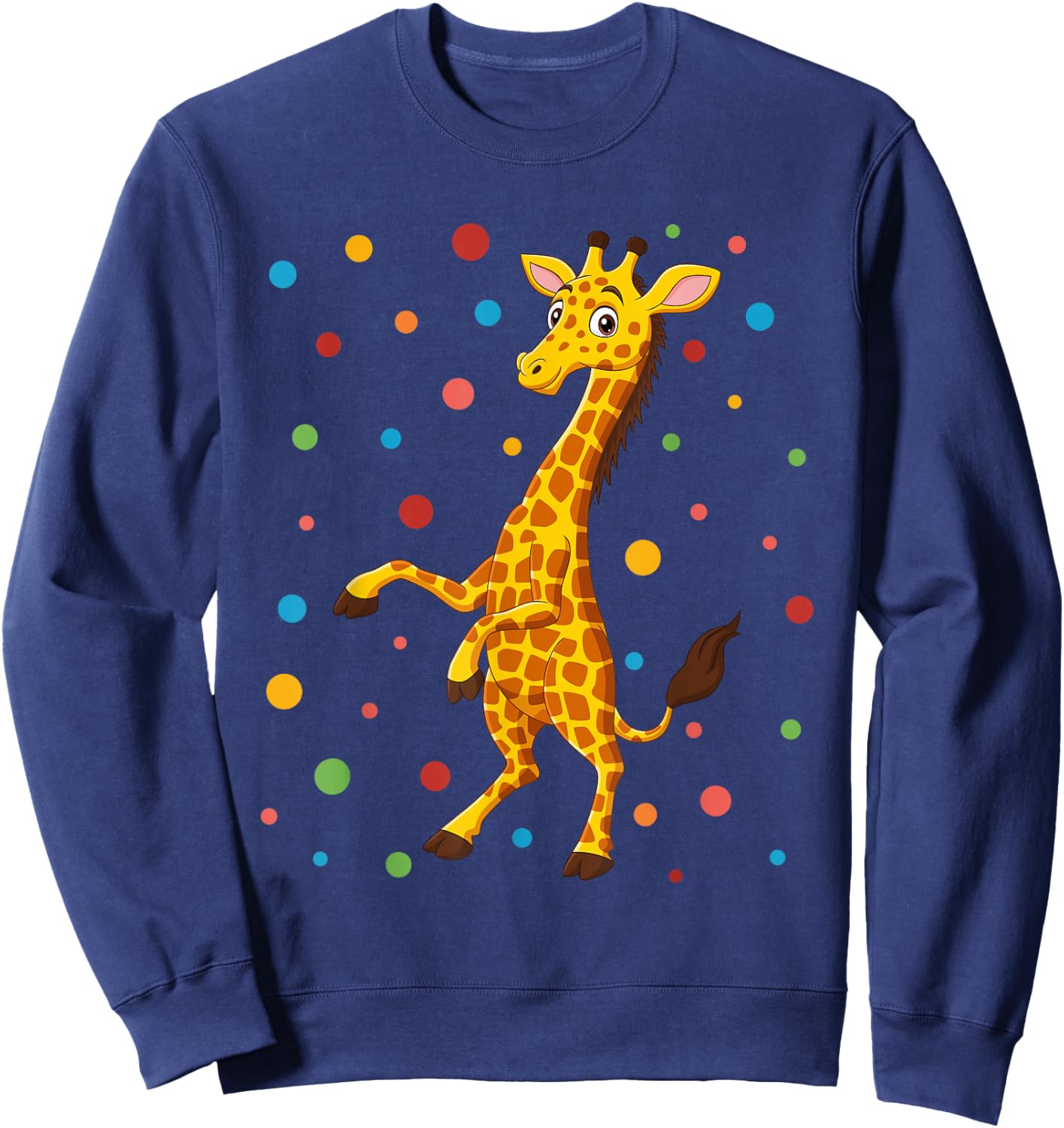 Dot Day Shirt Polka Dots Giraffe Kids Boys Girls Youths Sweatshirt - Sweatshirt | Navy