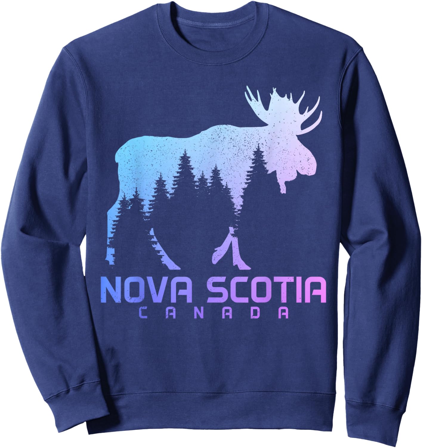 Nova Scotia Canada Vintage Moose Souvenir Sweatshirt - Sweatshirt | Navy