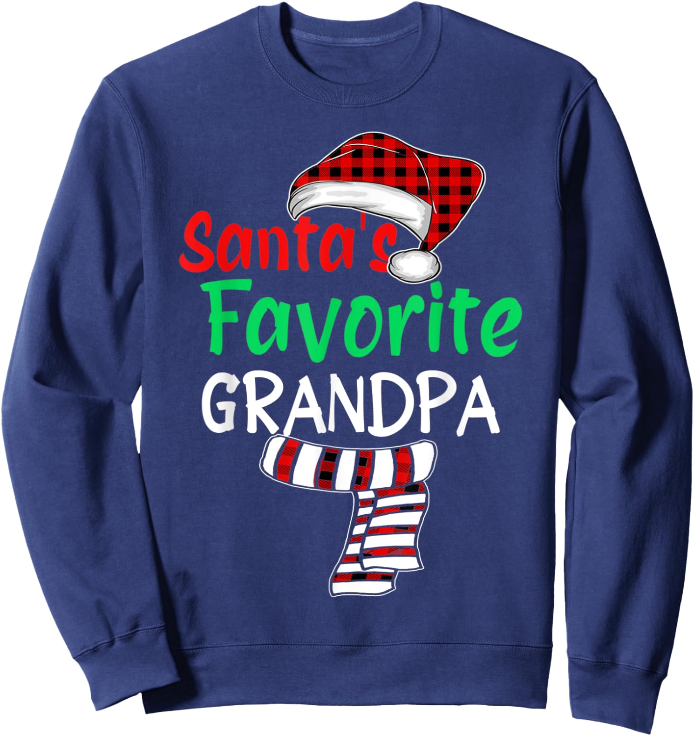 Christmas Family Santa Claus Shirt, Santa's Favorite Grandpa Sweatshirt - Sweatshirt | Navy