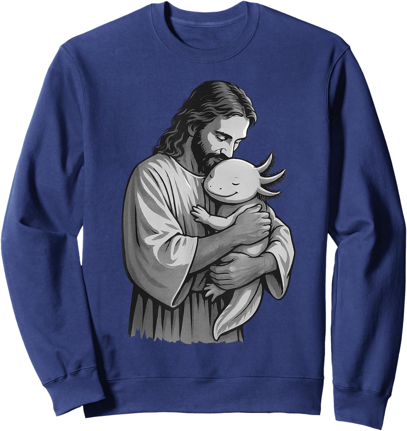 Axolotl And Jesus Christian Faith Pet Lover Sweatshirt - Sweatshirt | Navy