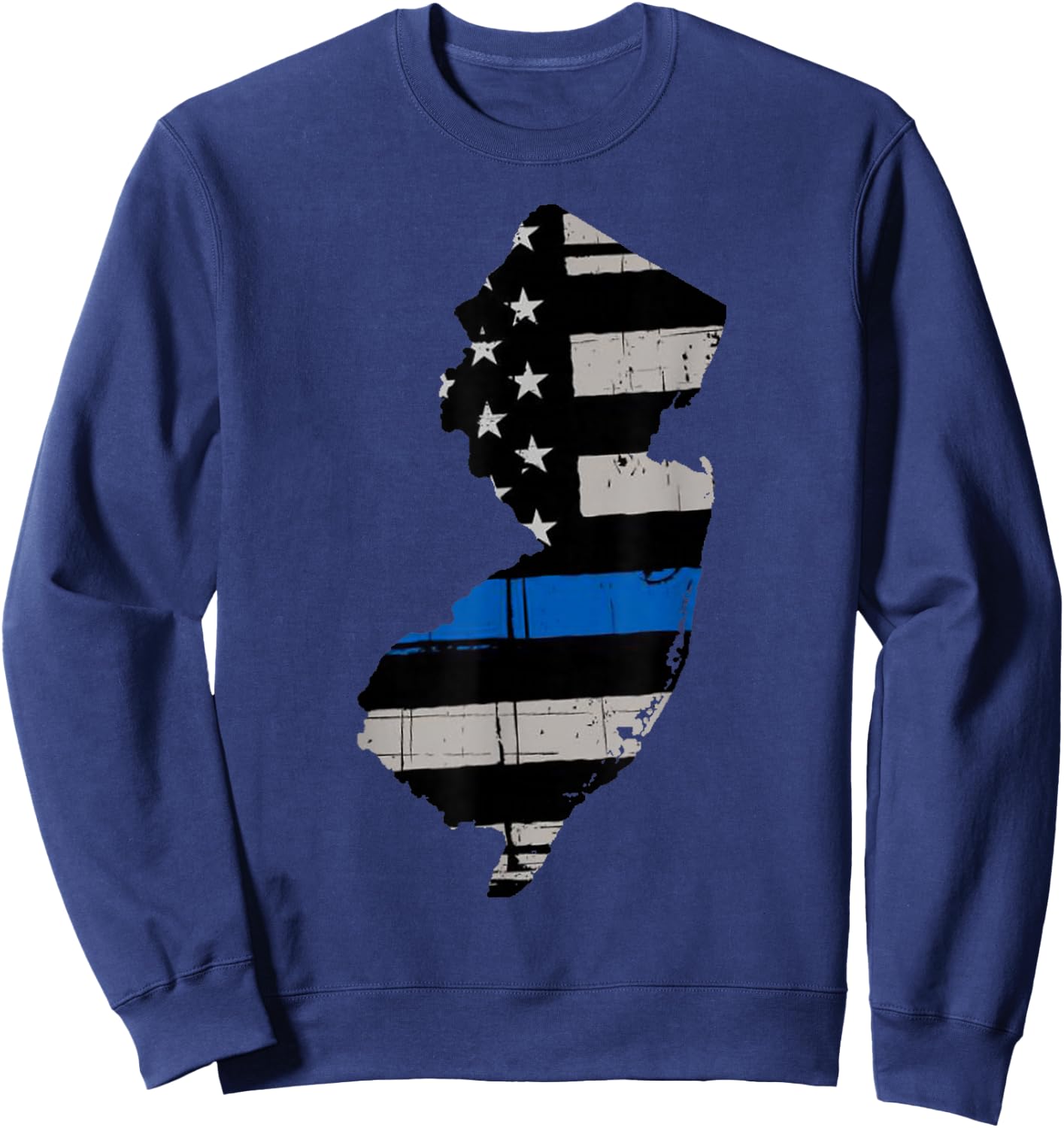 Support Law Enforcement New Jersey NJ State Police Sweatshirt - Sweatshirt | Navy