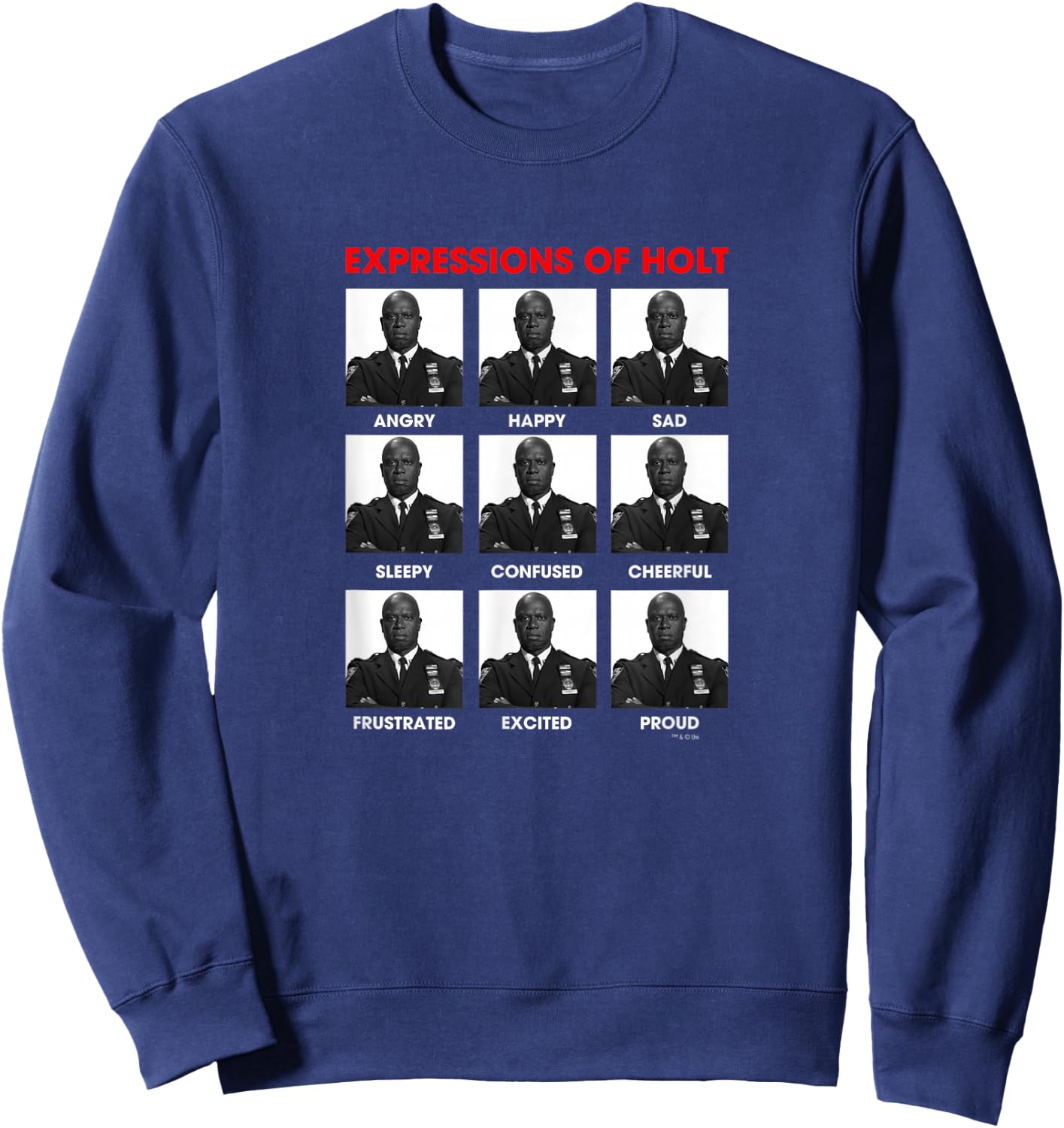 Brooklyn Nine-Nine Expressions of Holt Small Sweatshirt - Sweatshirt | Navy