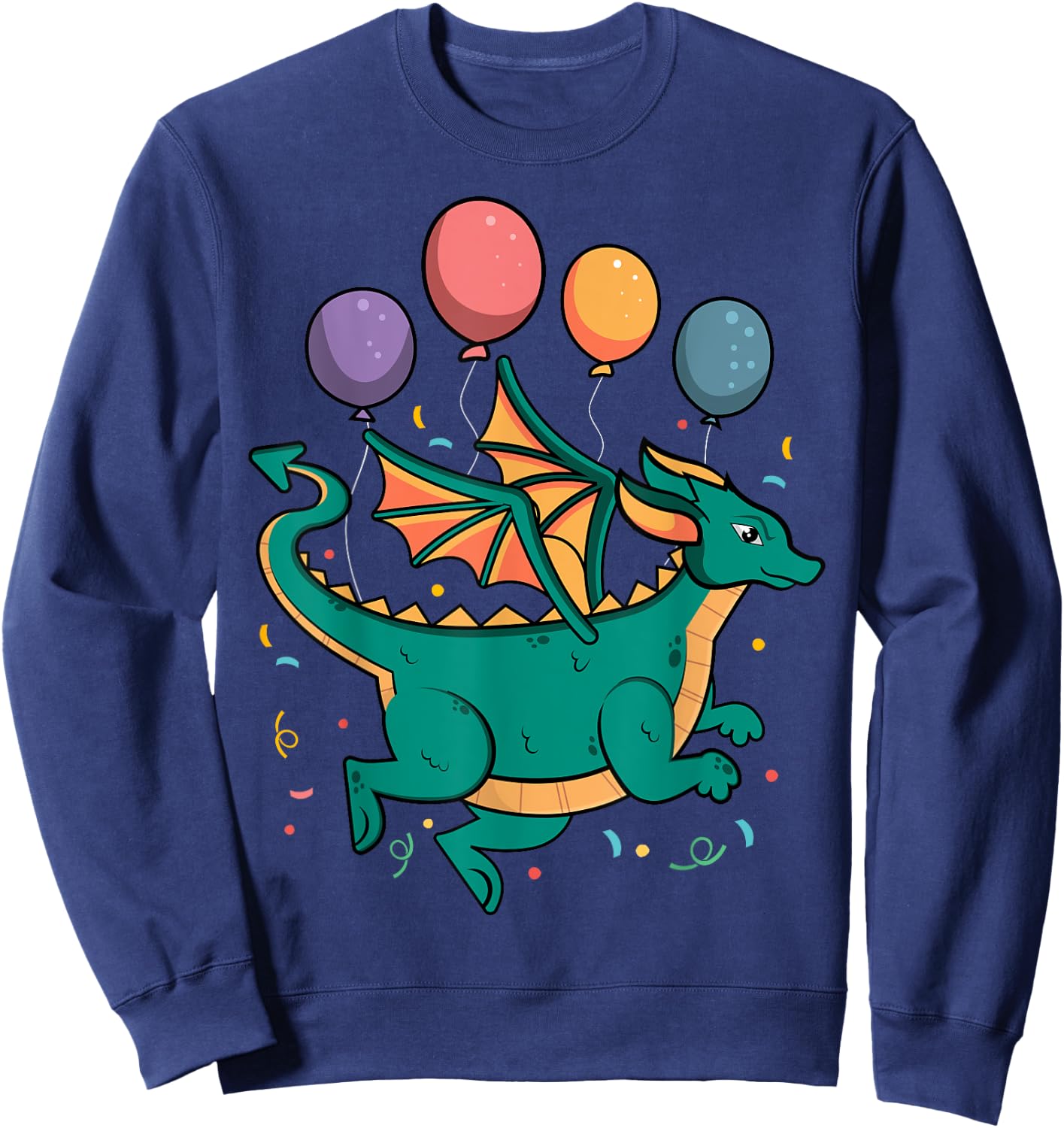 Dragon Birthday Party Kid Magical Bday Balloon Theme Sweatshirt - Sweatshirt | Navy