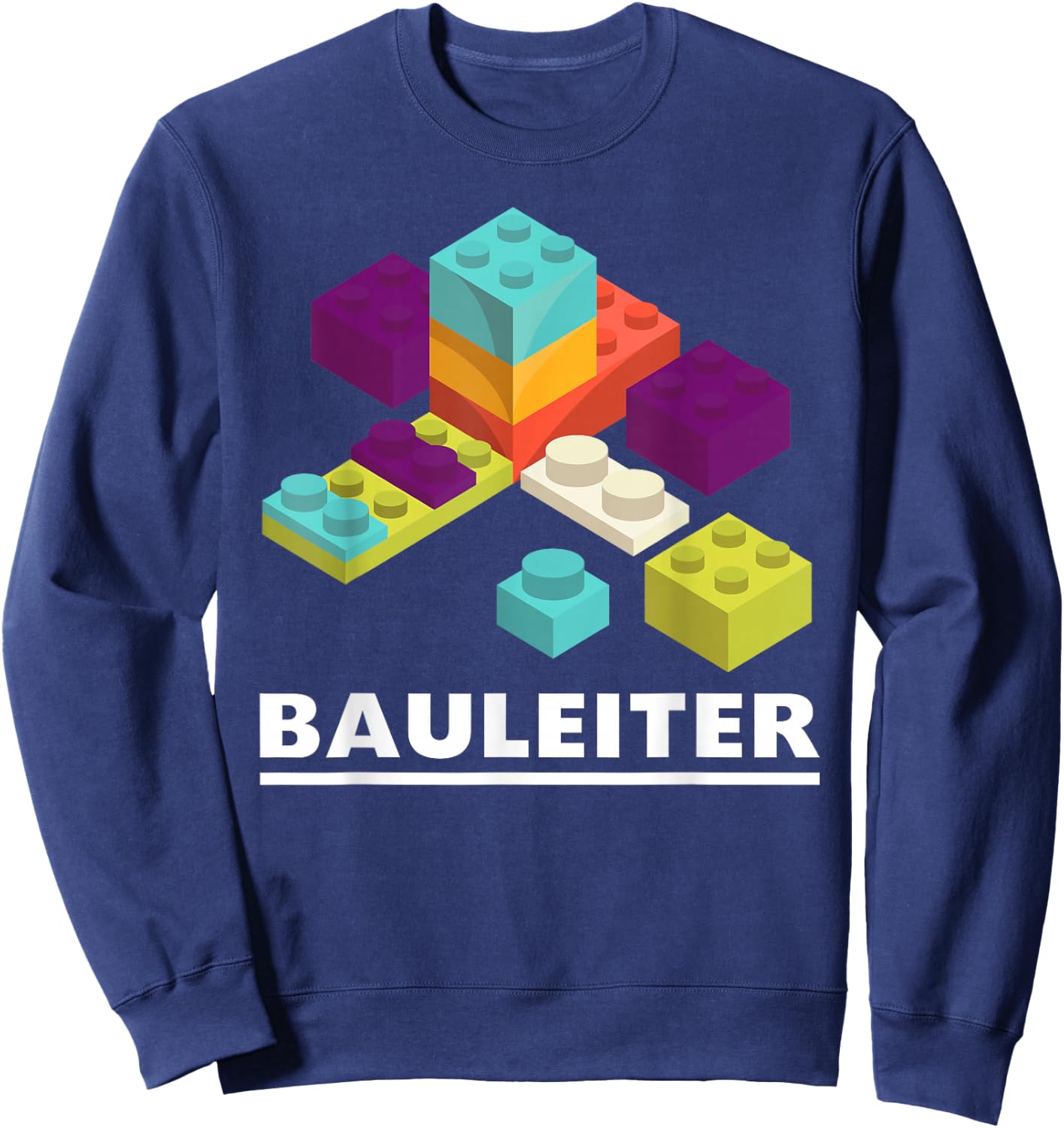 Construction Manager – Construction Worker Costume – Building Blocks Sweatshirt - Sweatshirt | Navy