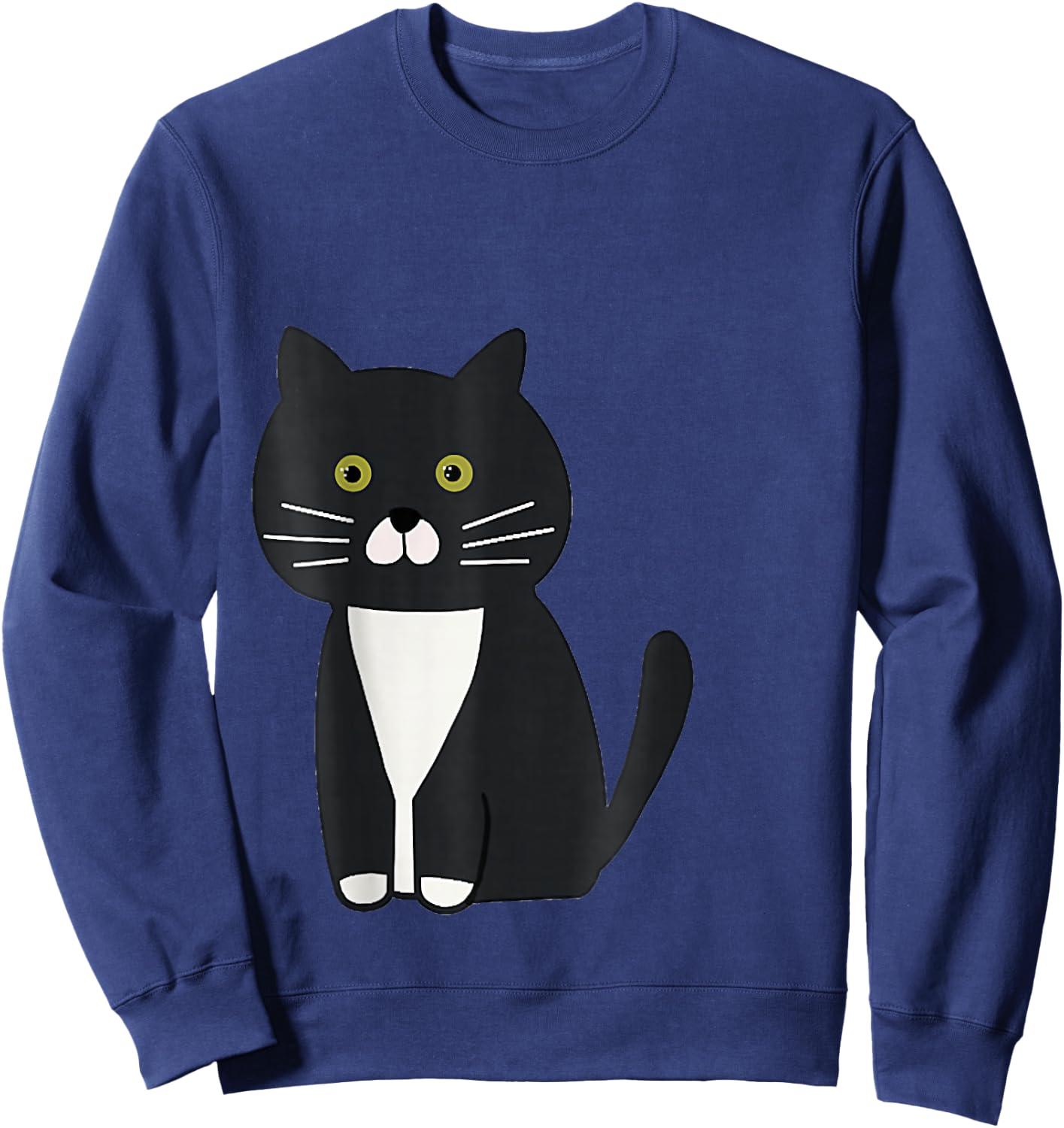 Cute Black and White Tuxedo Cat Sweatshirt - Sweatshirt | Navy