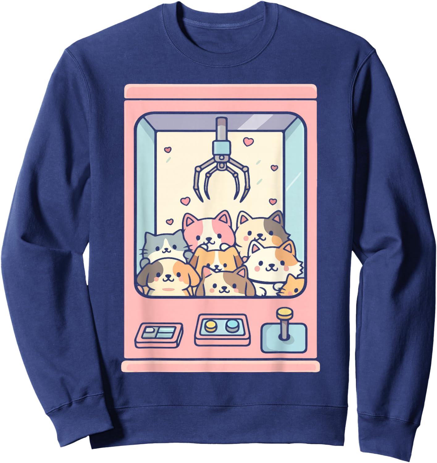 Cute Cat Claw Machine Sweatshirt - Sweatshirt | Navy