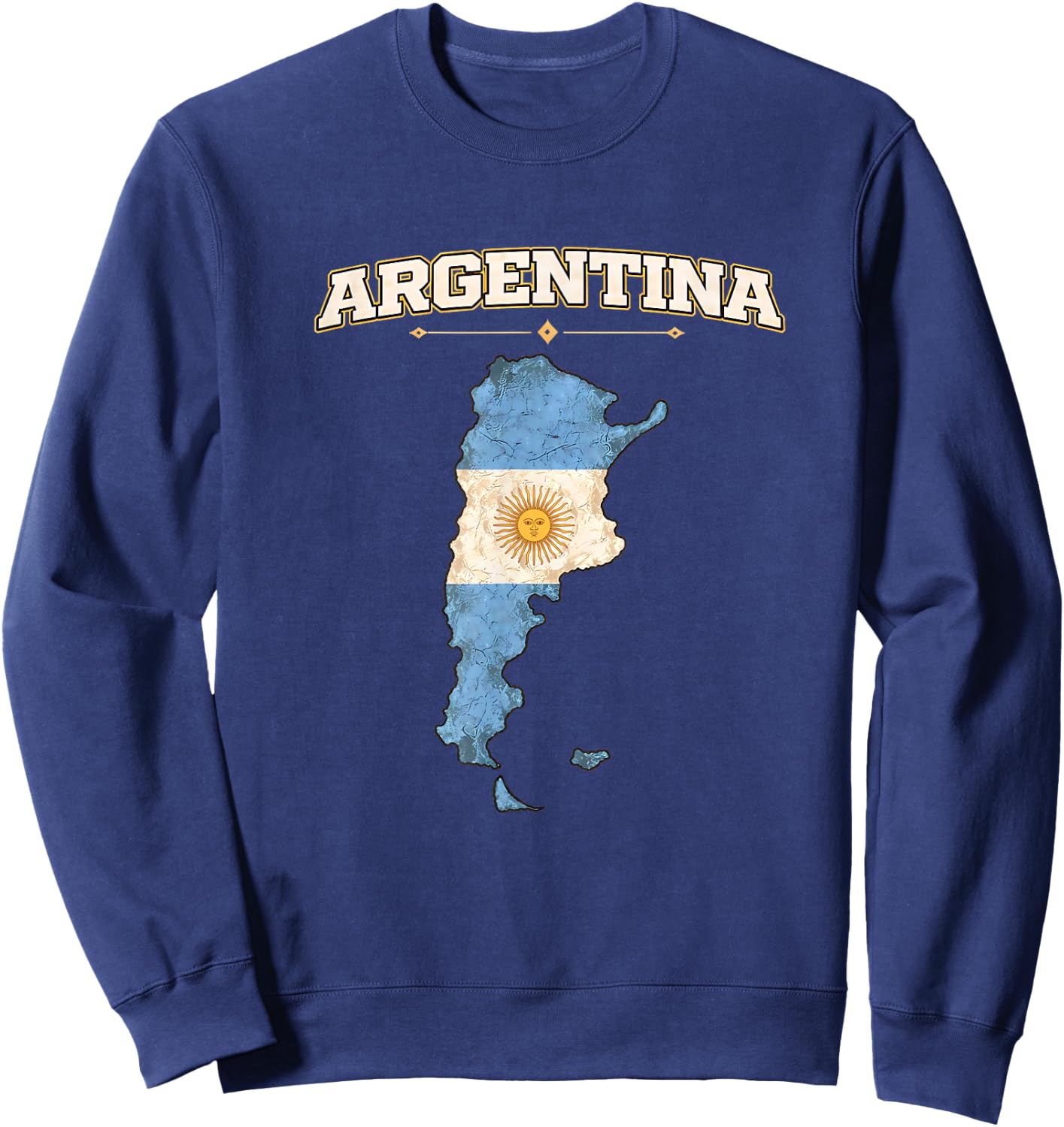 Argentina , Argentina Flag Map Graphic for Argentinian Sweatshirt - Sweatshirt | Navy