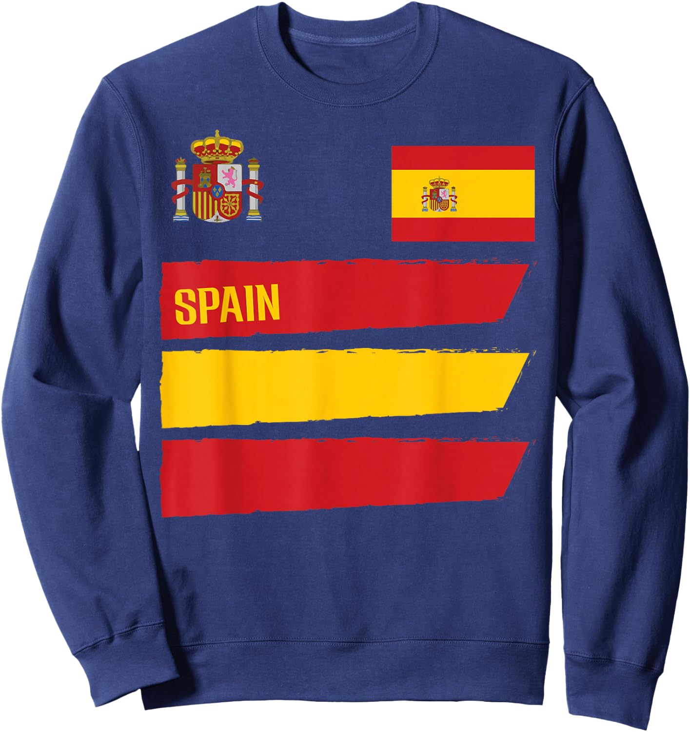 Spain Flag Espana Football Soccer Fan Men Women Kids Sweatshirt - Sweatshirt | Navy