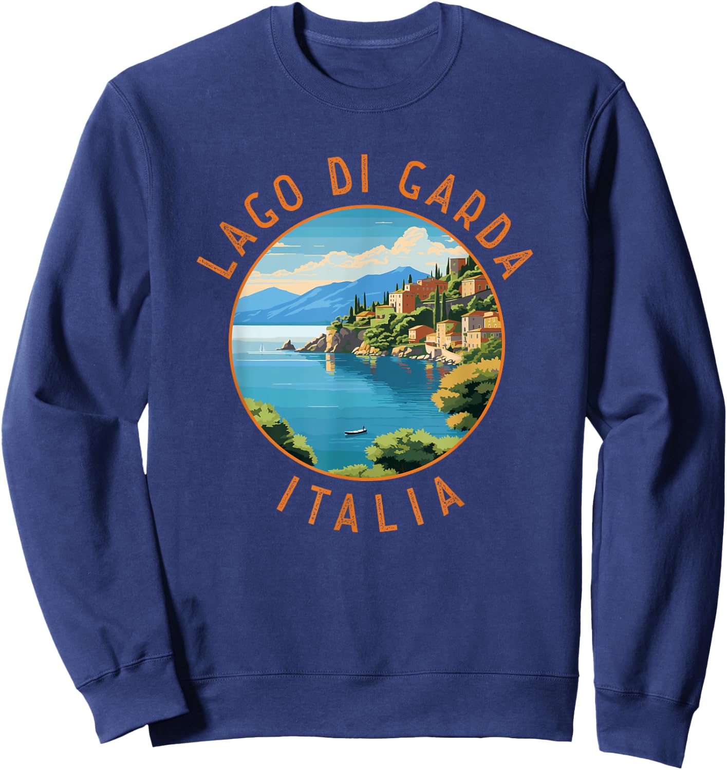Lago di Garda Italia Retro Distressed Circle Sweatshirt - Sweatshirt | Navy