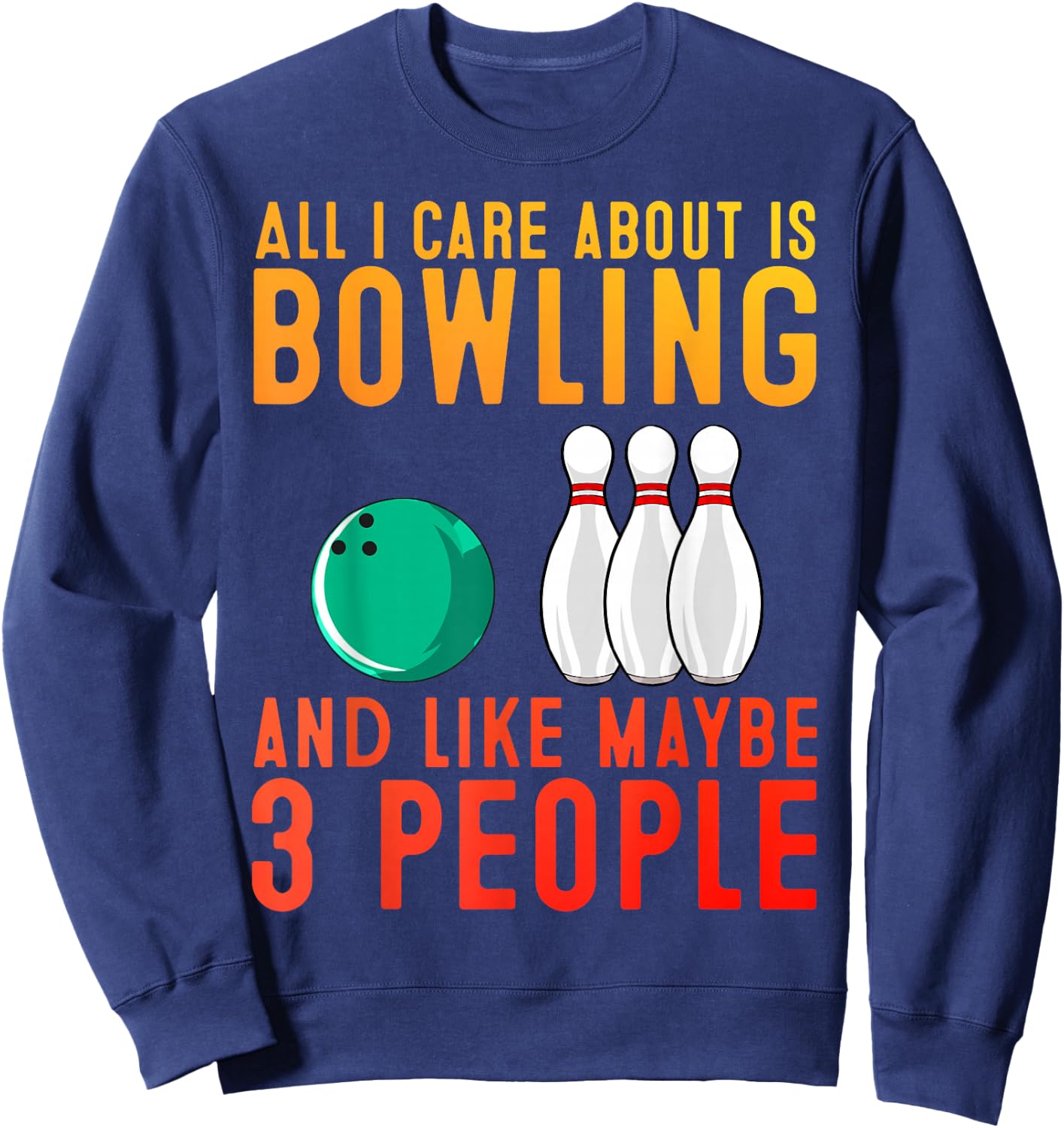 Funny Bowling Design Women Kids Bowler Bowling Lover Sweatshirt - Sweatshirt | Navy