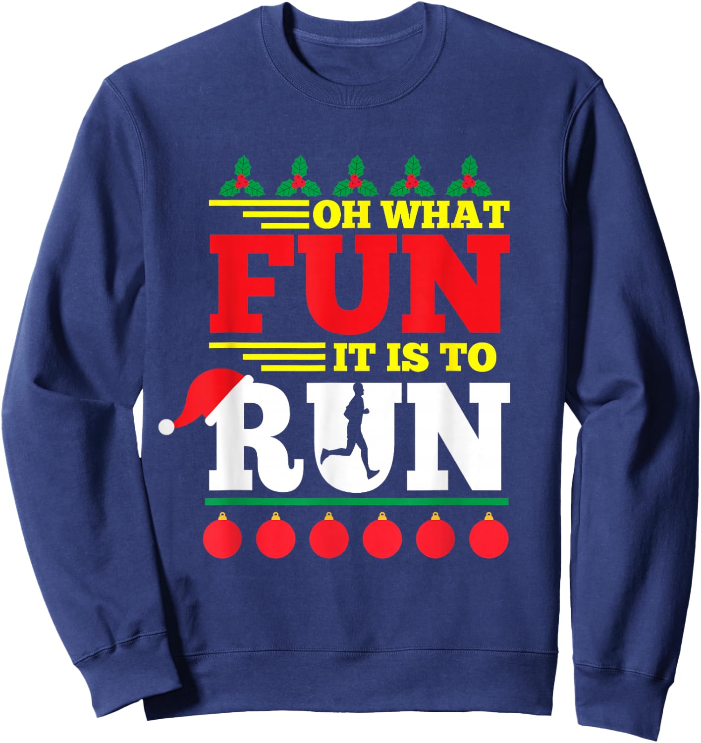 Funny Ugly Christmas Running Kids Adults Runners Sweatshirt - Sweatshirt | Navy