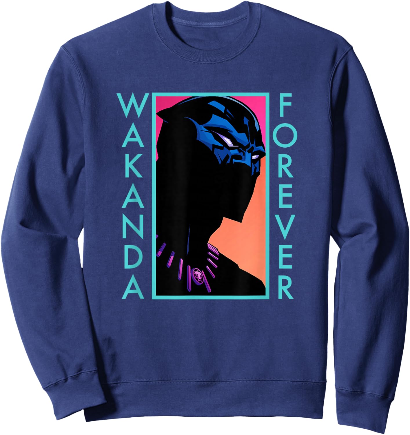 Marvel Comics Retro Classic Wakanda Forever Black Panther Sweatshirt - Sweatshirt | Navy