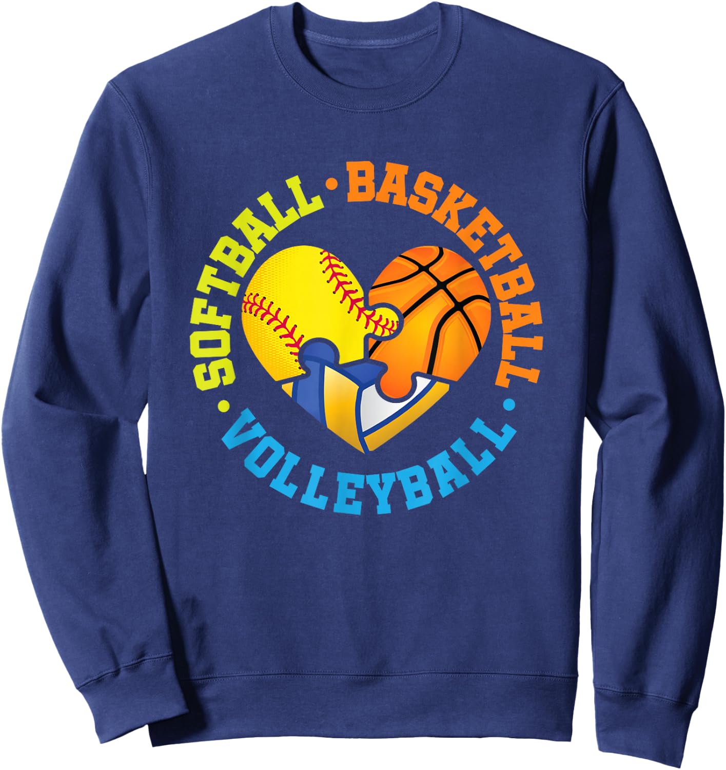 Softball Basketball Volleyball Sweatshirt - Sweatshirt | Navy