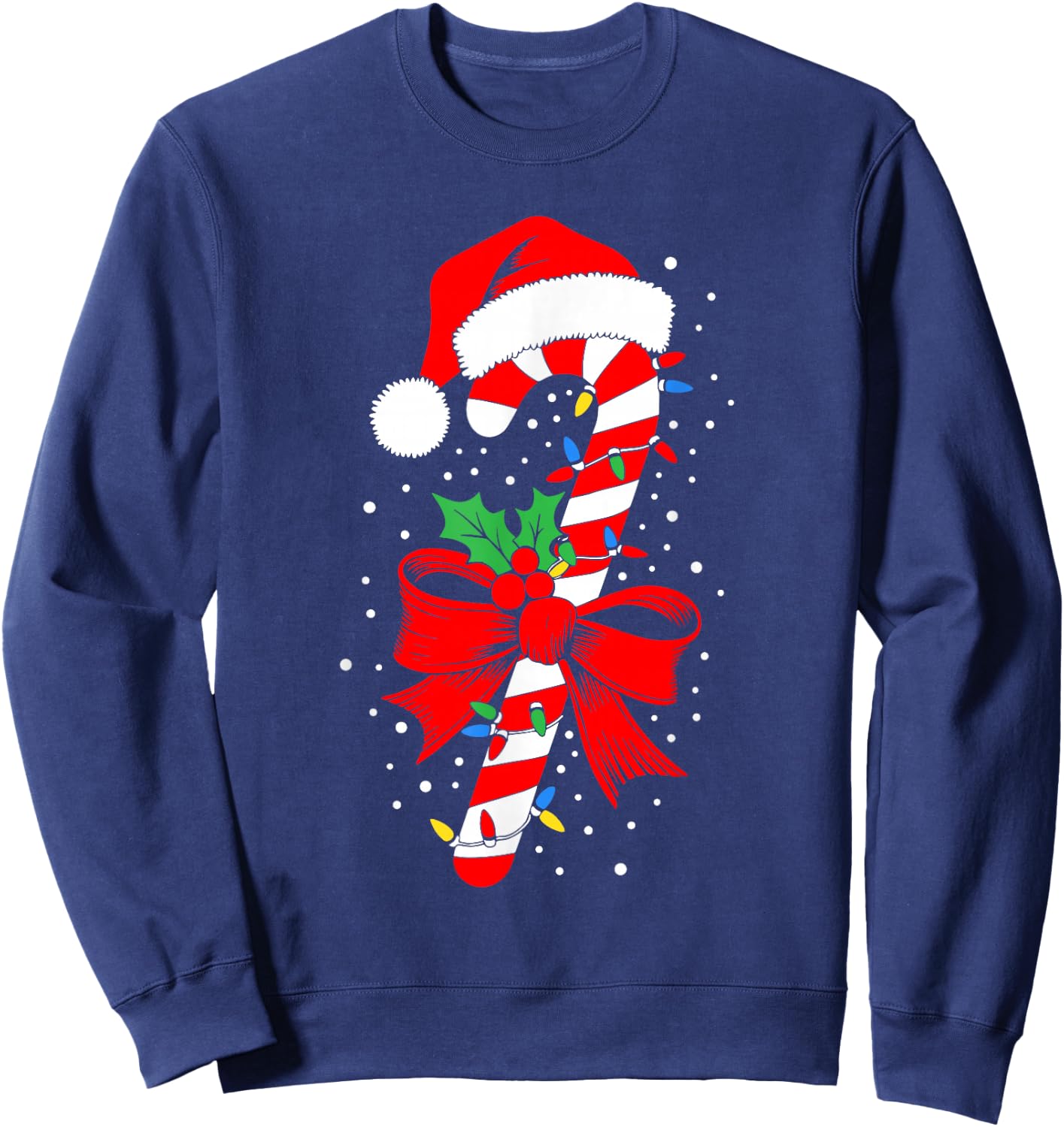 Christmas Candy Cane Shirt Boy Girl Kids Men Women , Black, S Sweatshirt - Sweatshirt | Navy