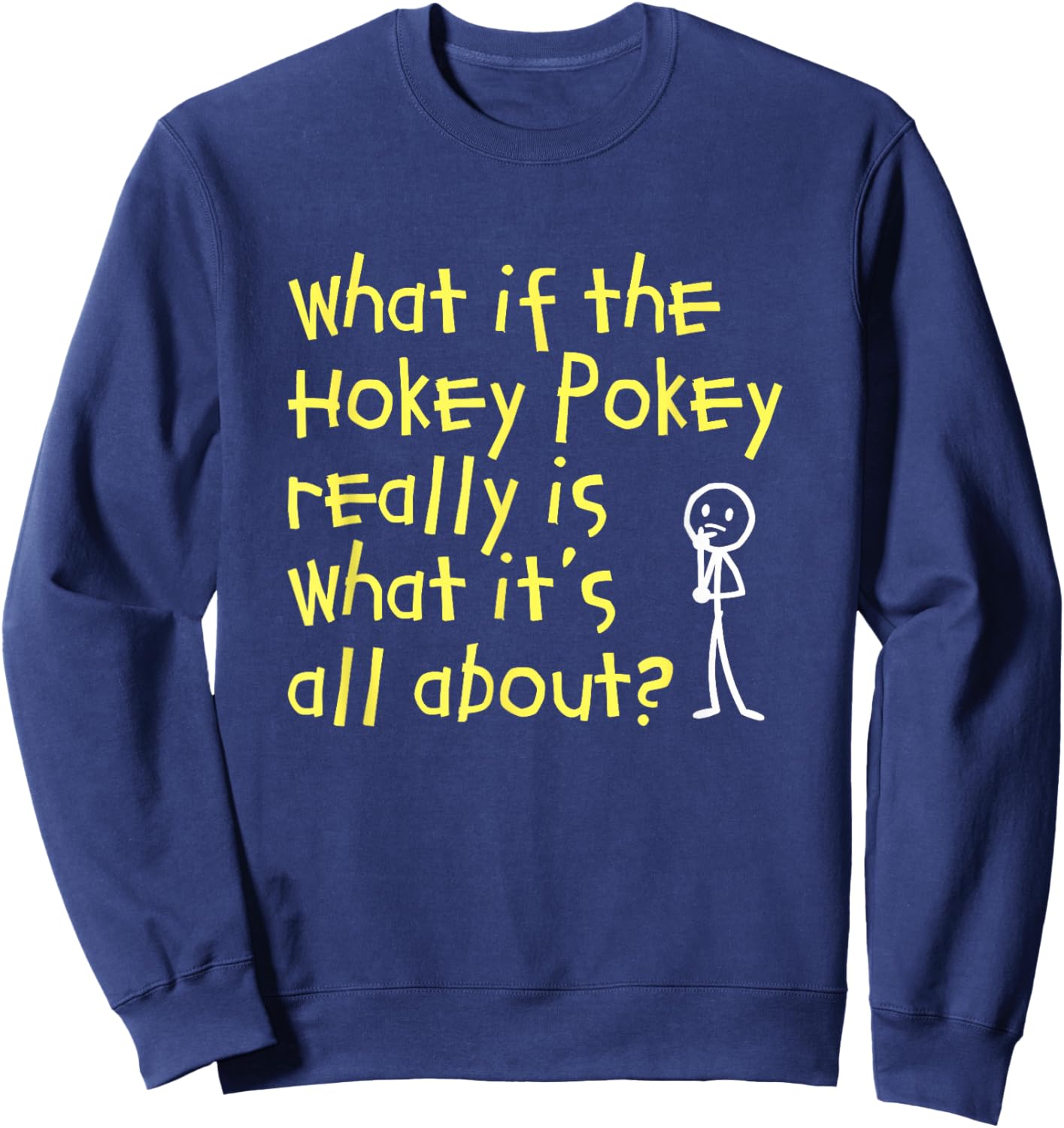 TumbleTee Men's Funny Hokey Pokey , Black, Small Sweatshirt - Sweatshirt | Navy