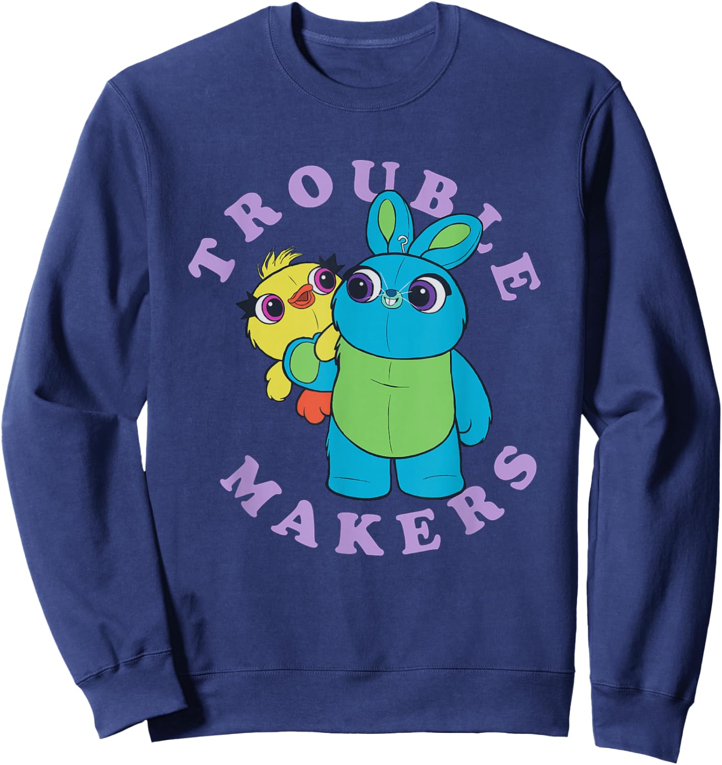 Disney Pixar Toy Story 4 Trouble Makers Ducky Bunny Retro Sweatshirt - Sweatshirt | Navy