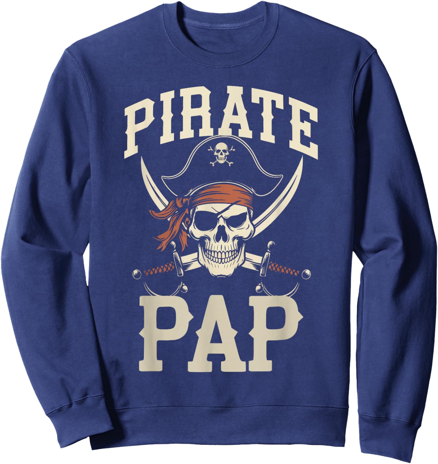 Pirate Pap Funny Captain Matching Grandpa Halloween Costume Sweatshirt - Sweatshirt | Navy