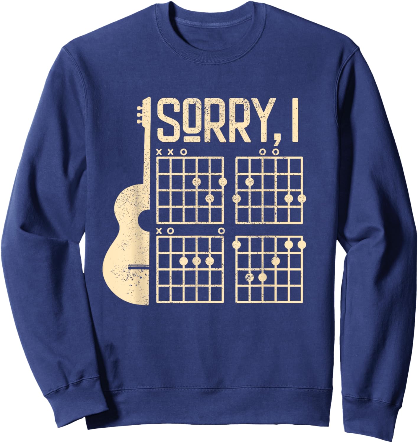 Sorry IDGAF Guitar - Sorry I Don't Give a F Guitar Sweatshirt - Sweatshirt | Navy