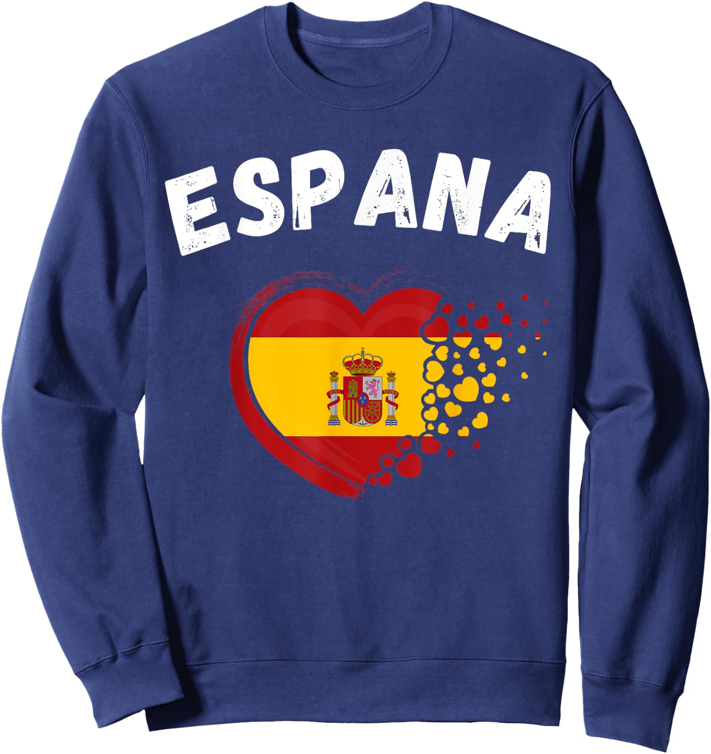 Espana Flag Espana Heart Outdoor Travel Spanish Spain , Black, S Sweatshirt - Sweatshirt | Navy