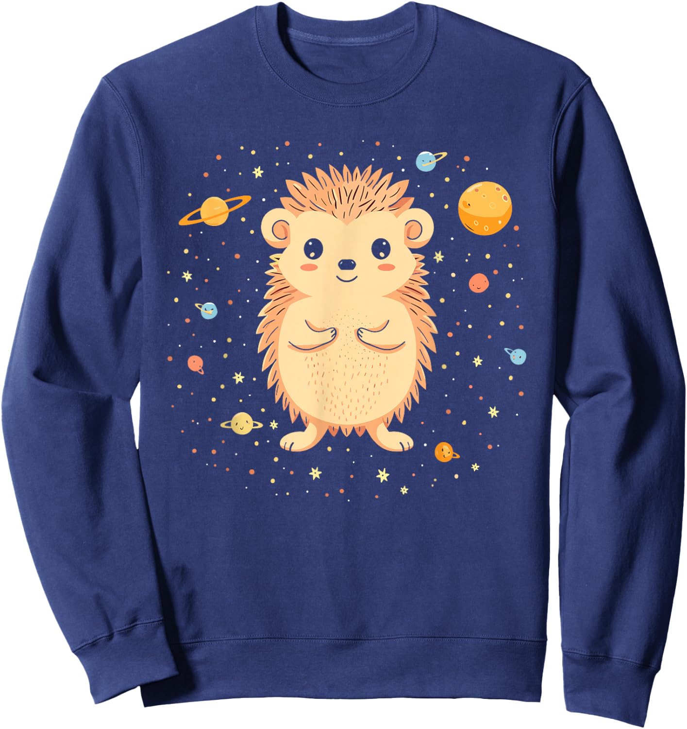 Hedgehog Space Astronaut Planets Astronomy Kids Sweatshirt - Sweatshirt | Navy