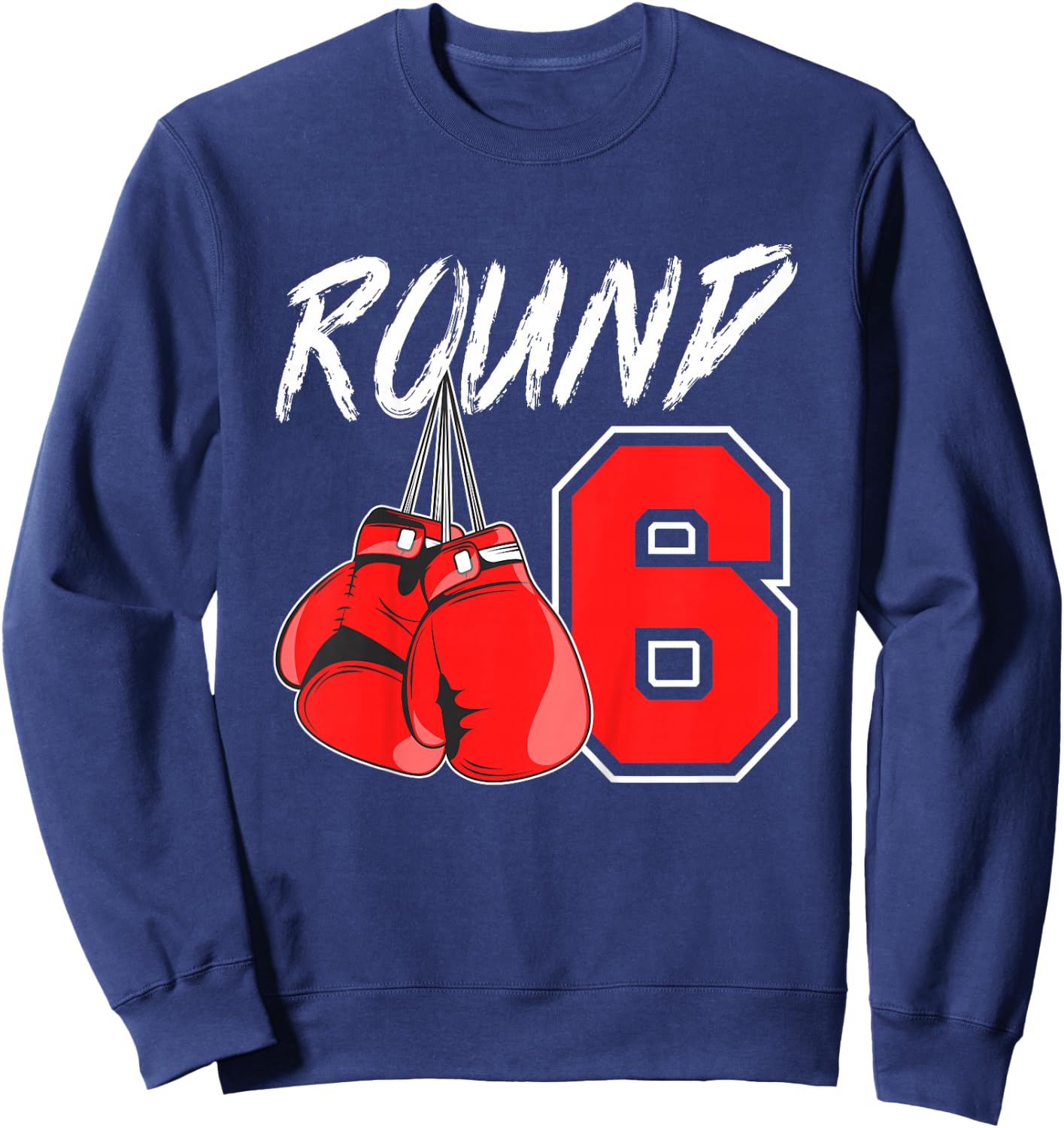 Kids 6th Birthday Boxing Boy 6 Year Old Boxer Bday Party Sweatshirt - Sweatshirt | Navy