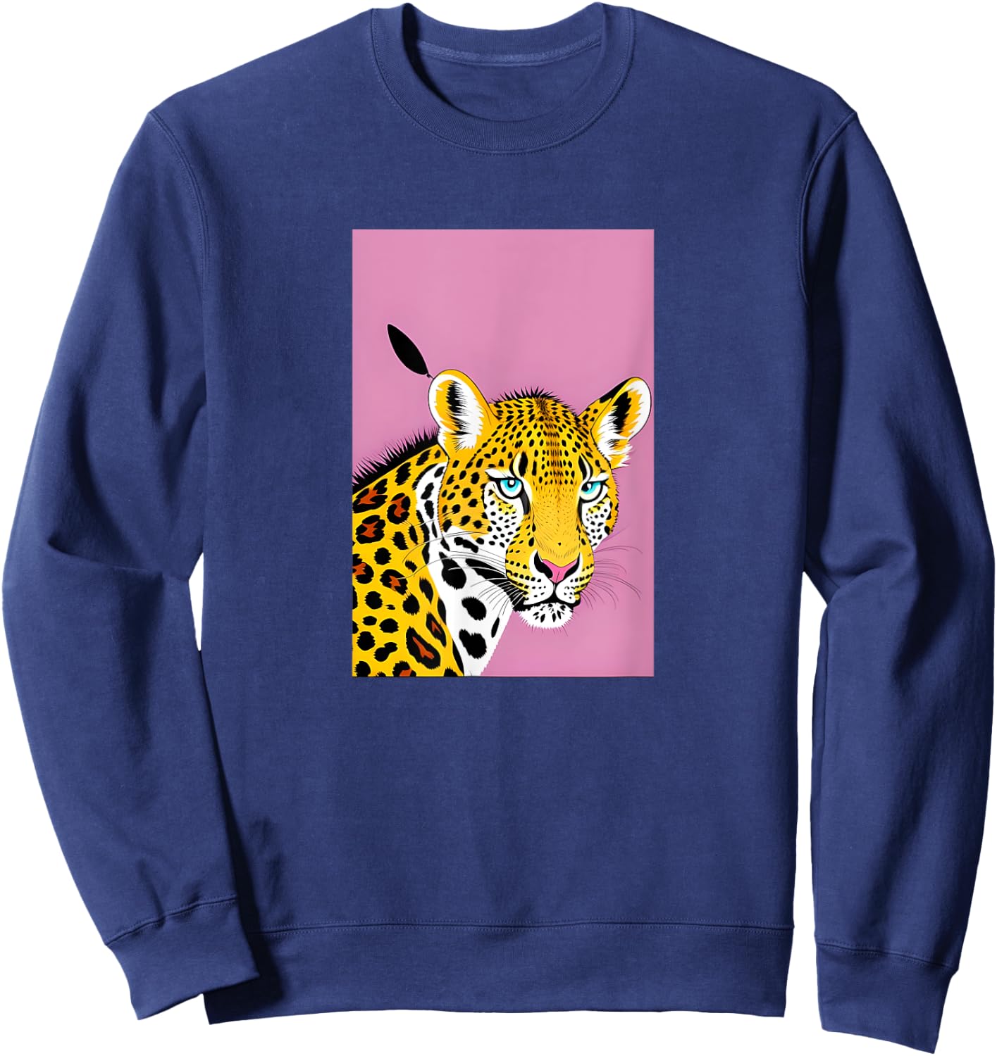 Western Cow Leopard Cheetha Serape Turquoise pink Sweatshirt - Sweatshirt | Navy