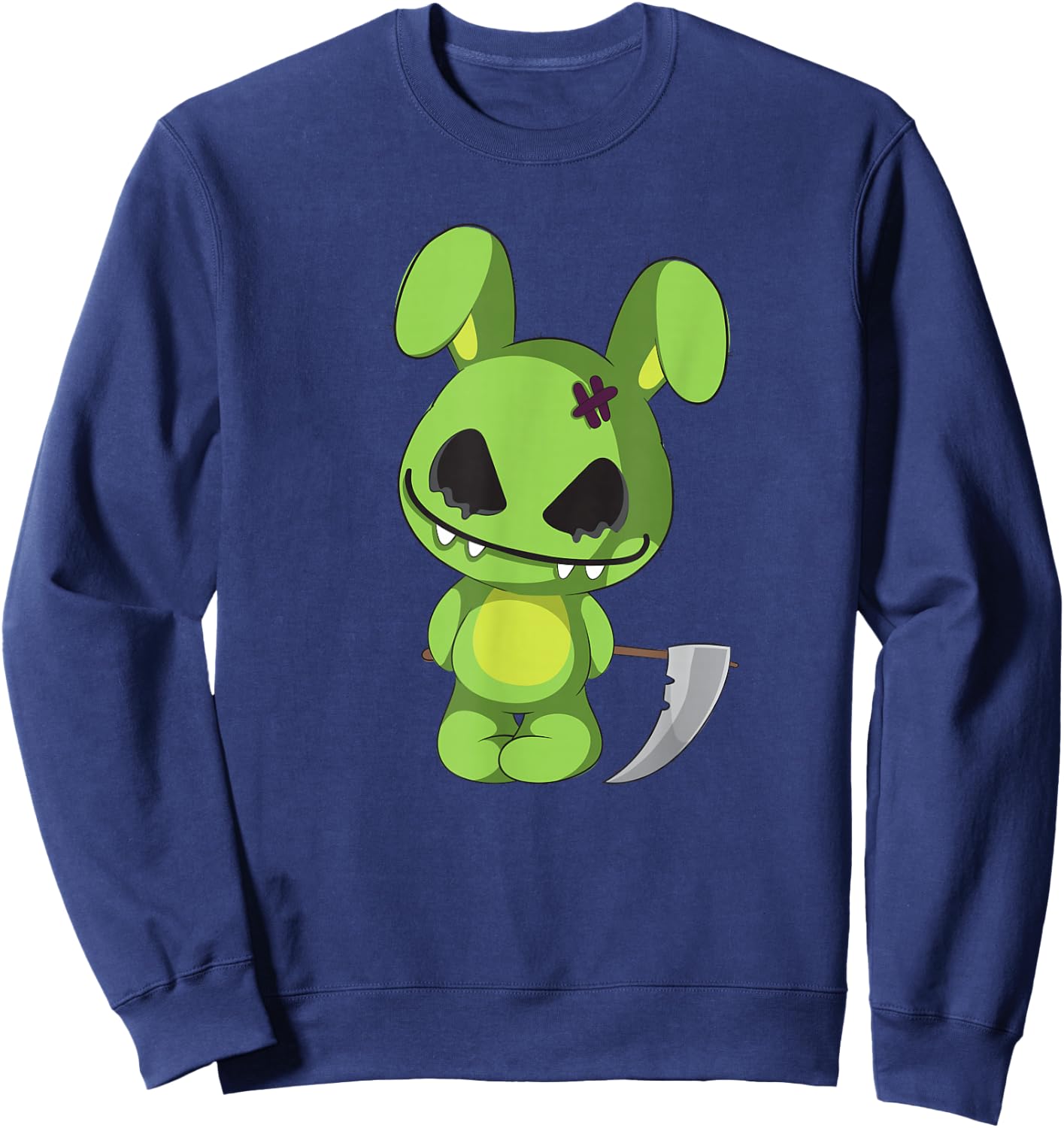 Funny goth zombie easter scary bunny dye easter eggs rabbit Sweatshirt - Sweatshirt | Navy