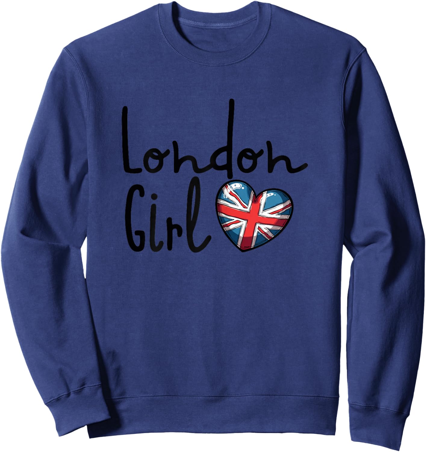London Girl, London Girls, British Flag Women's , White Sweatshirt - Sweatshirt | Navy