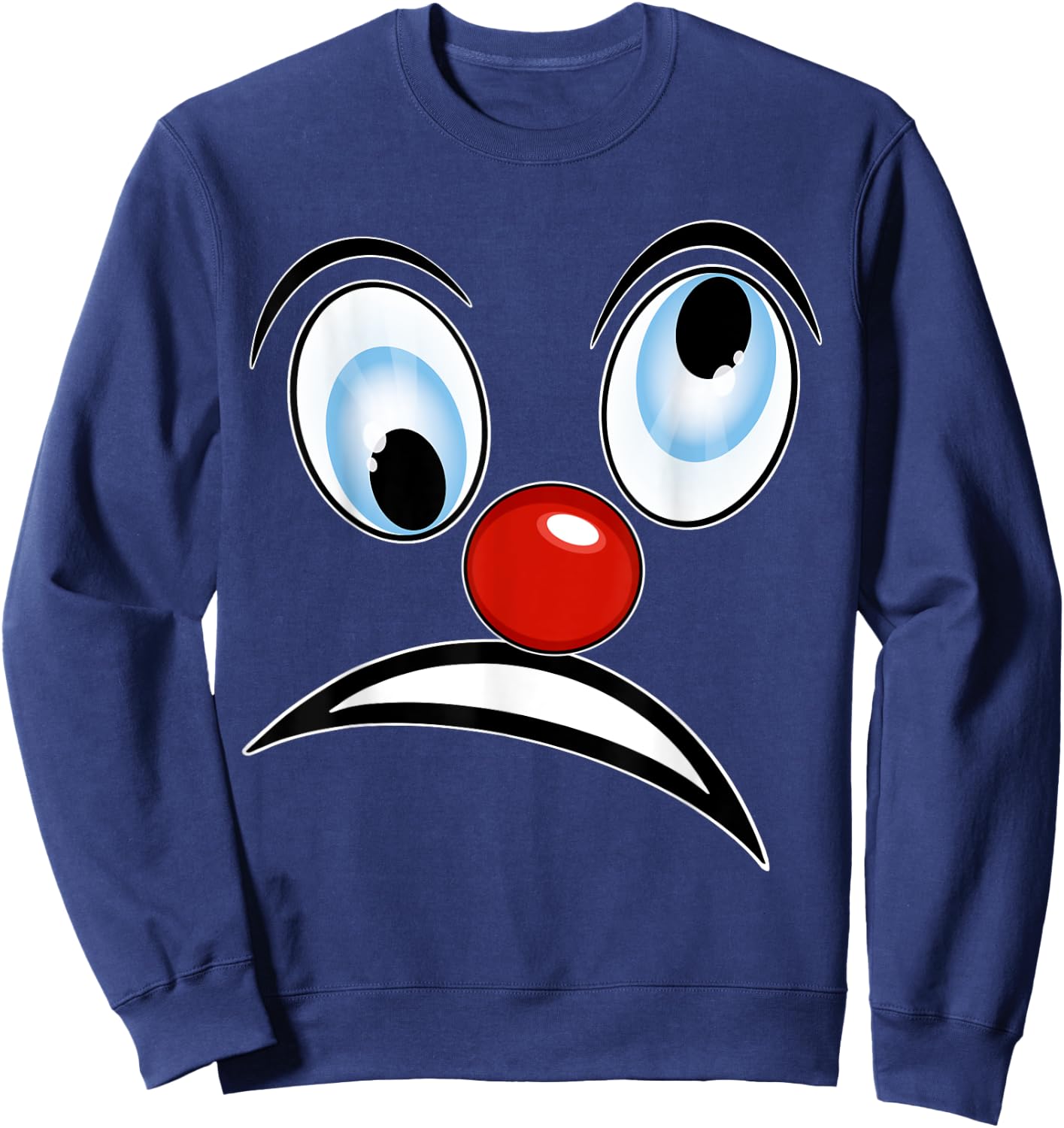 Carnival Clown Face Fancy Dress Costume Outfit Clown , black Sweatshirt - Sweatshirt | Navy