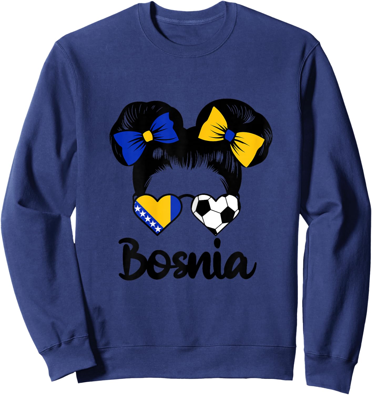 Bosnische Flagge Mädchen Stolze Bosnien Fans Girls Sweatshirt - Sweatshirt | Navy