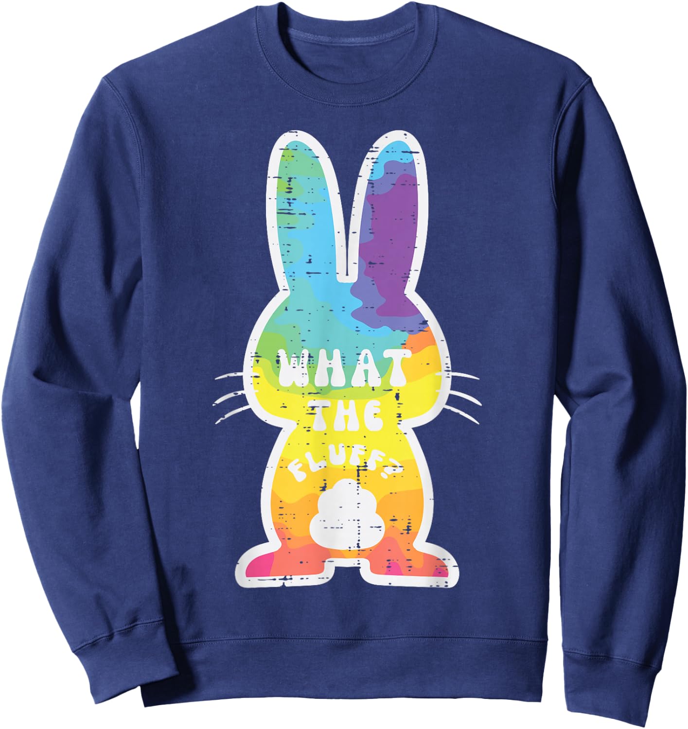 Easter Colorful Bunny Rabbit Men Women Kids Sweatshirt - Sweatshirt | Navy