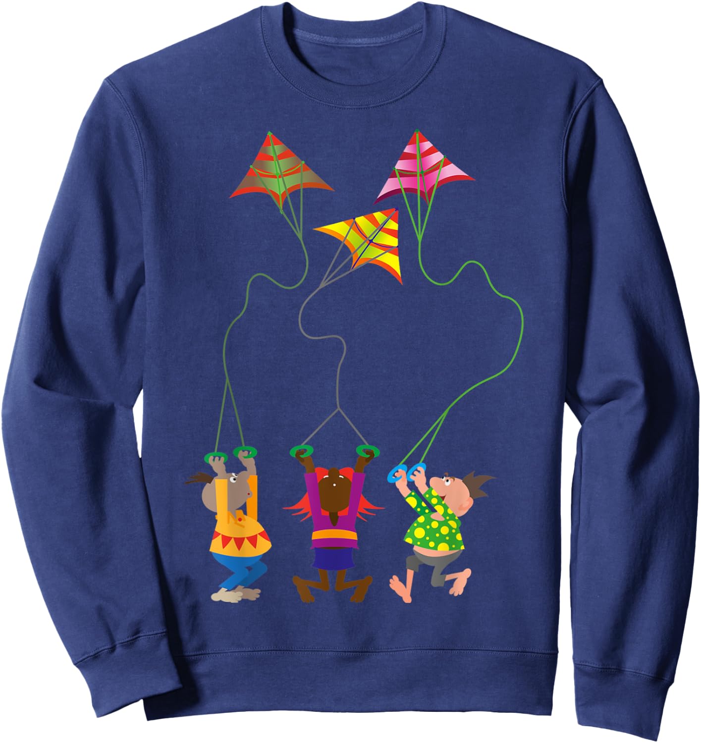 Kite Flying Outdoors Hobby For Adults and Children Sweatshirt - Sweatshirt | Navy