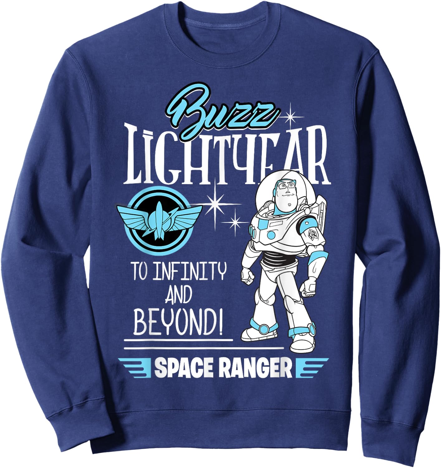 Disney Toy Story Retro Buzz Lightyear Space Ranger , Black, S Sweatshirt - Sweatshirt | Navy