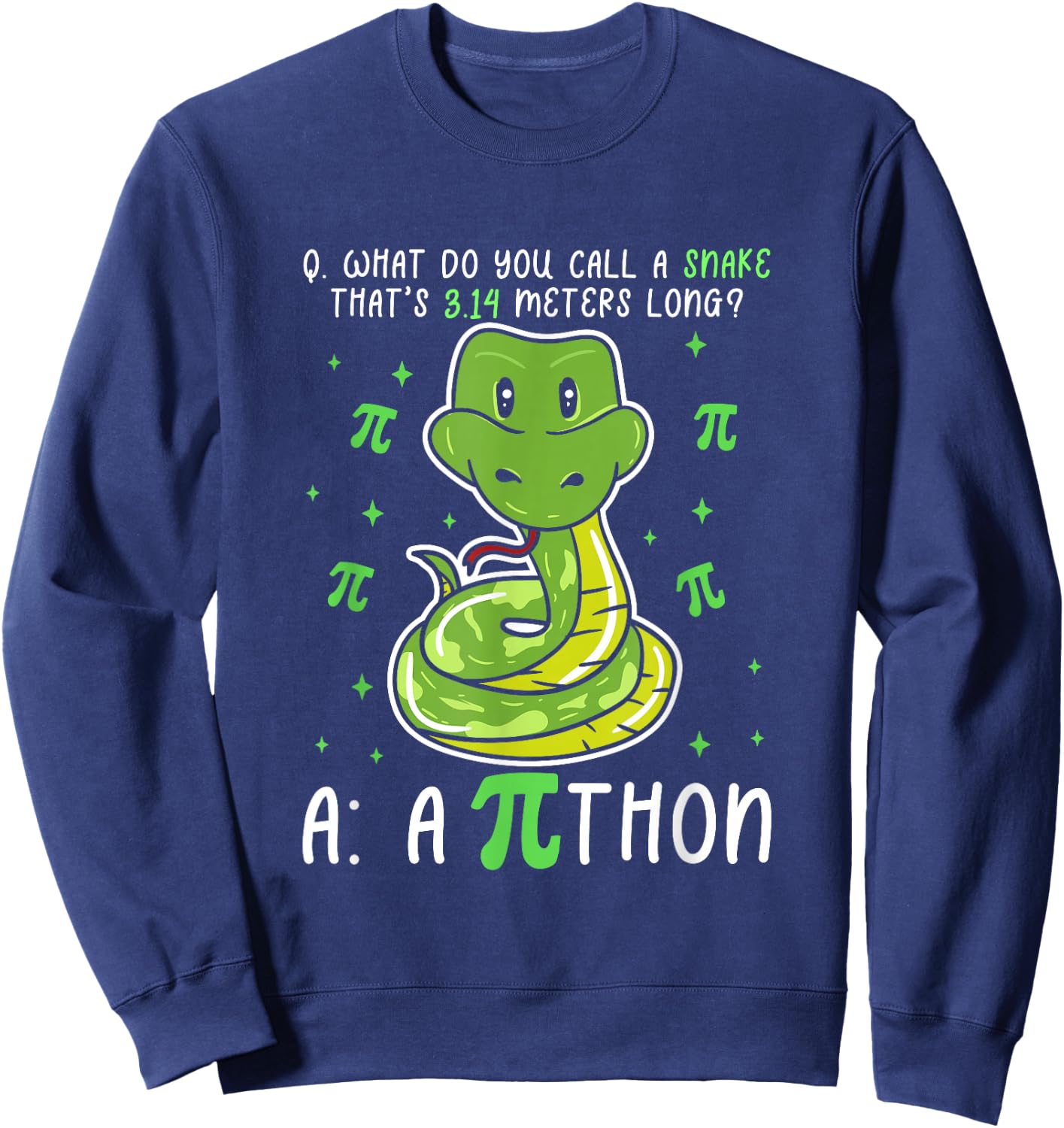 Python Pi Symbol Funny Math Teacher Pi Day Sweatshirt - Sweatshirt | Navy