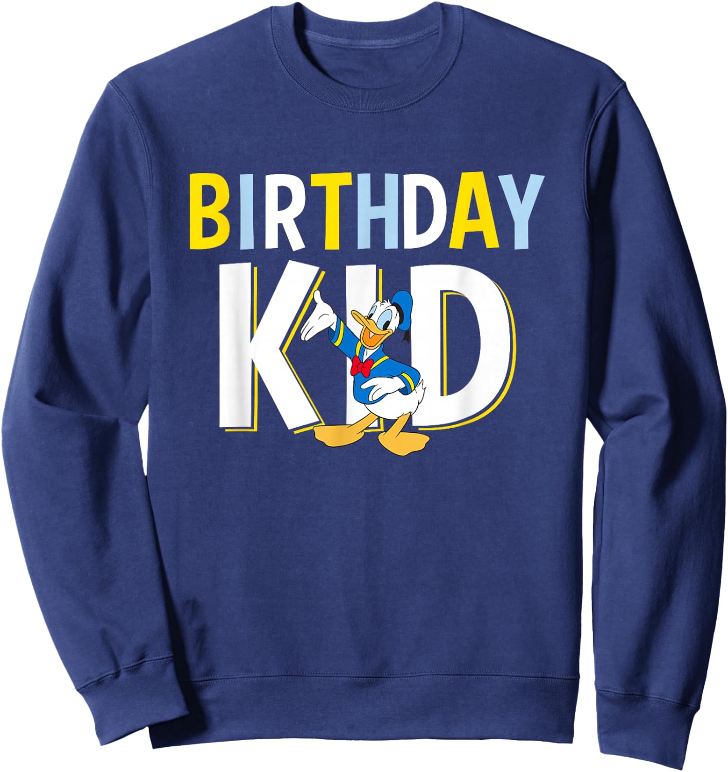 Disney Mickey And Friends Birthday Kid Vintage Donald Duck Sweatshirt - Sweatshirt | Navy