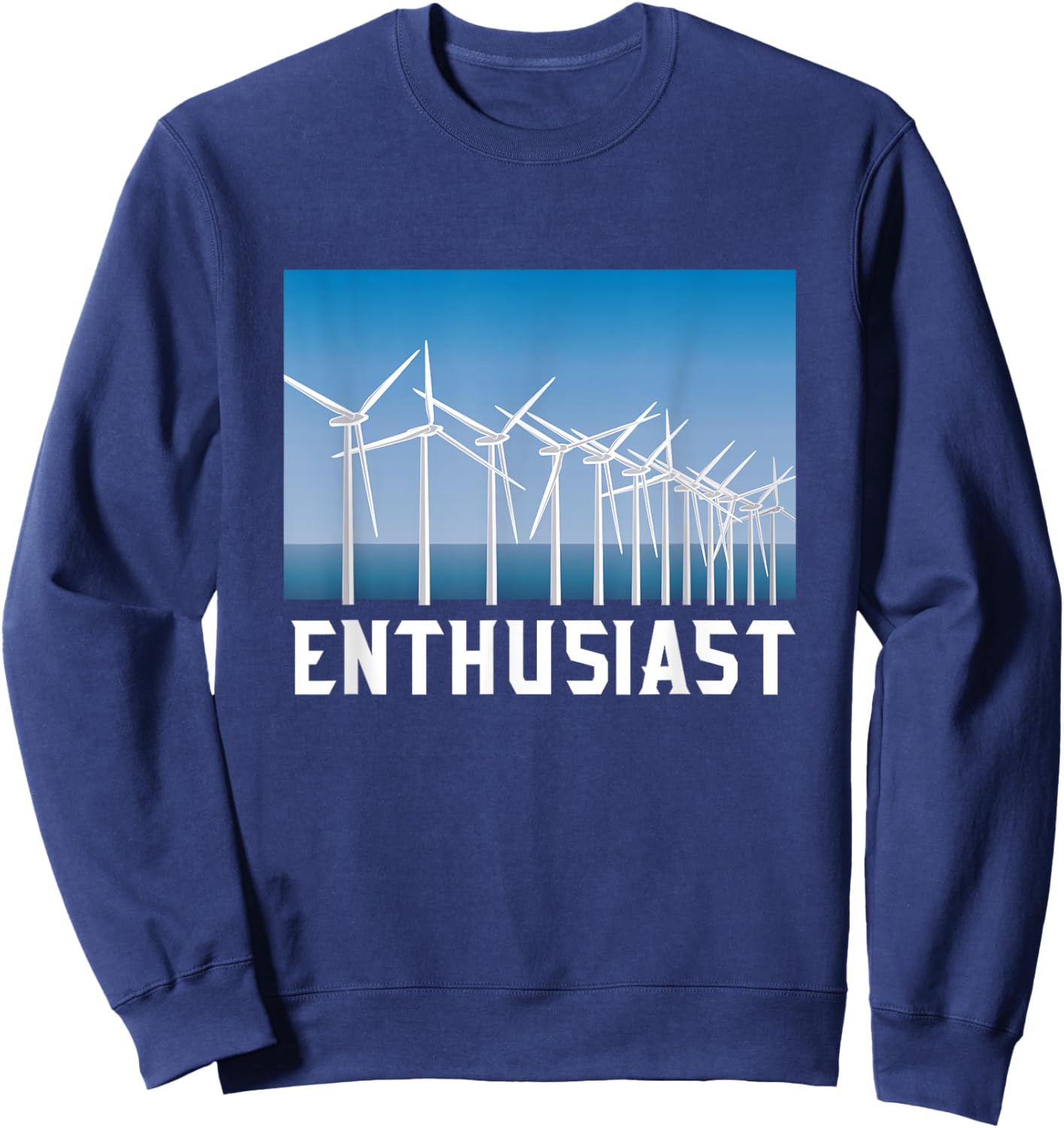 Windmill Renewable Energy Enthusiast Shirt Wind Turbine Sweatshirt - Sweatshirt | Navy